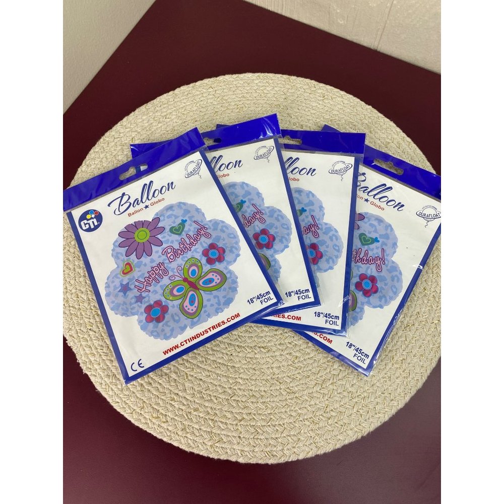 Lot of 5 CTI Industries Foil Inflatable Balloon 18” Happy Birthday